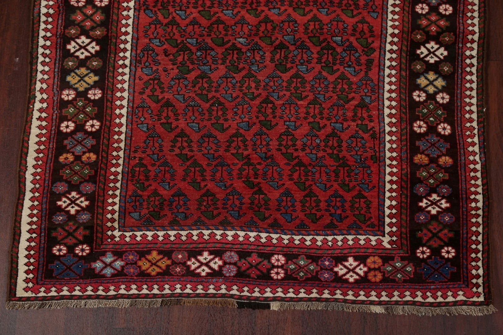 Vegetable Dye Antique Bakhtiari Saman Persian Wool Rug 4x5 - 5