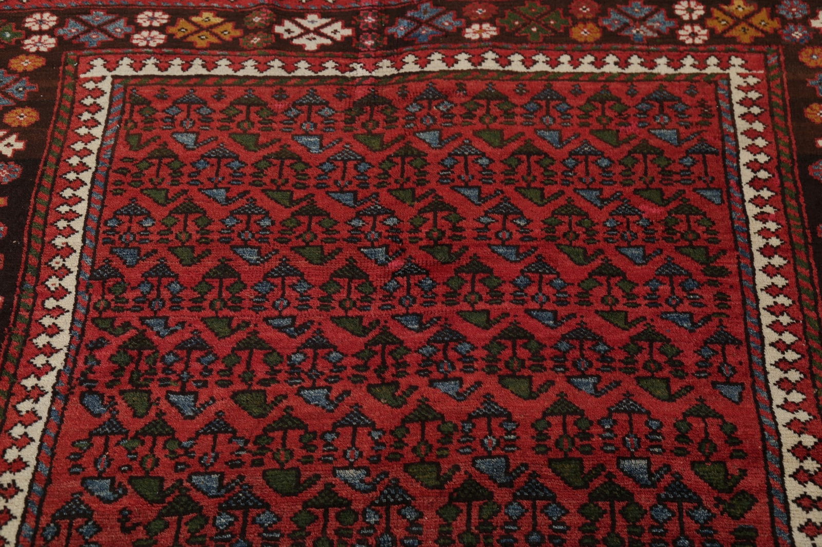 Vegetable Dye Antique Bakhtiari Saman Persian Wool Rug 4x5 - 9