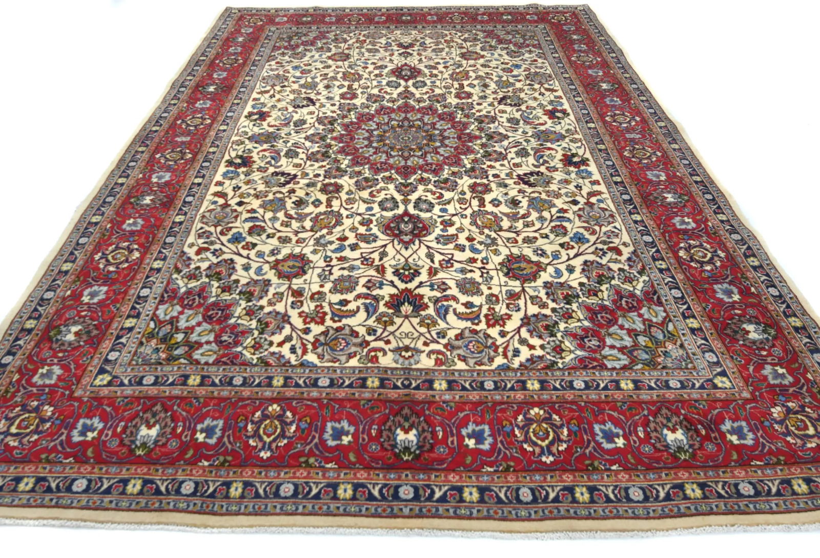 Vintage Purple-navy Traditional 8X11 Kashmar Persian Rug - 2