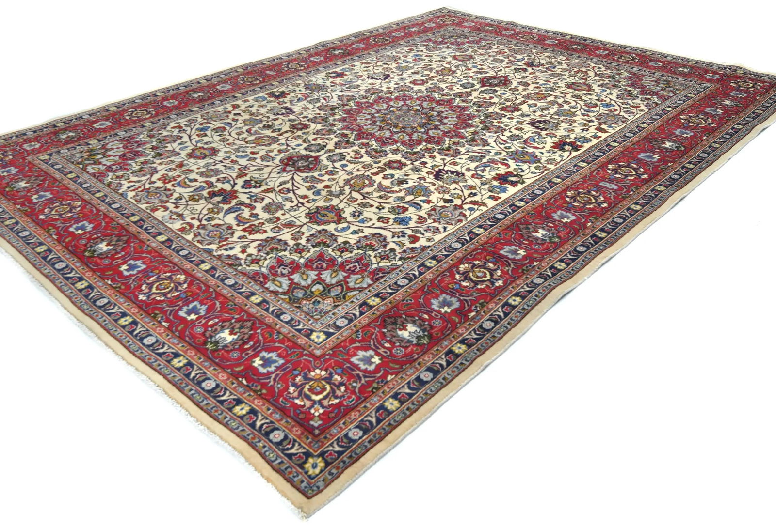 Vintage Purple-navy Traditional 8X11 Kashmar Persian Rug - 3