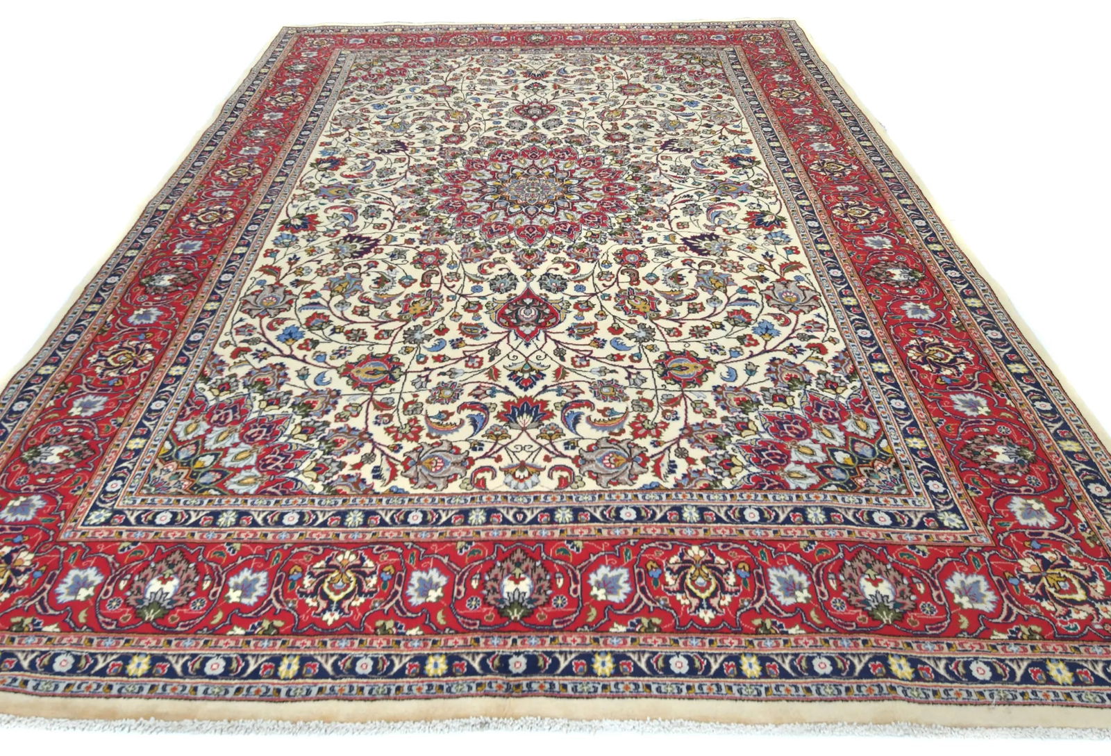 Vintage Purple-navy Traditional 8X11 Kashmar Persian Rug - 9