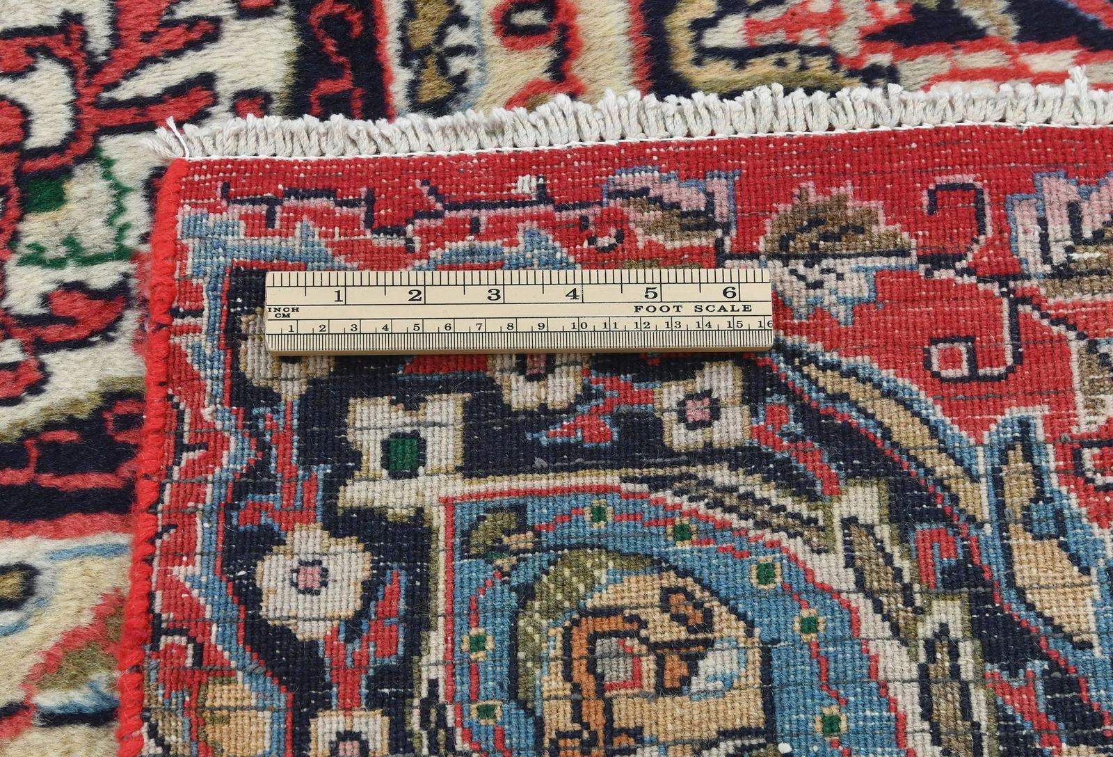 Vintage Bittersweet Red Traditional 10X13 Kashmar Persian Rug - 11