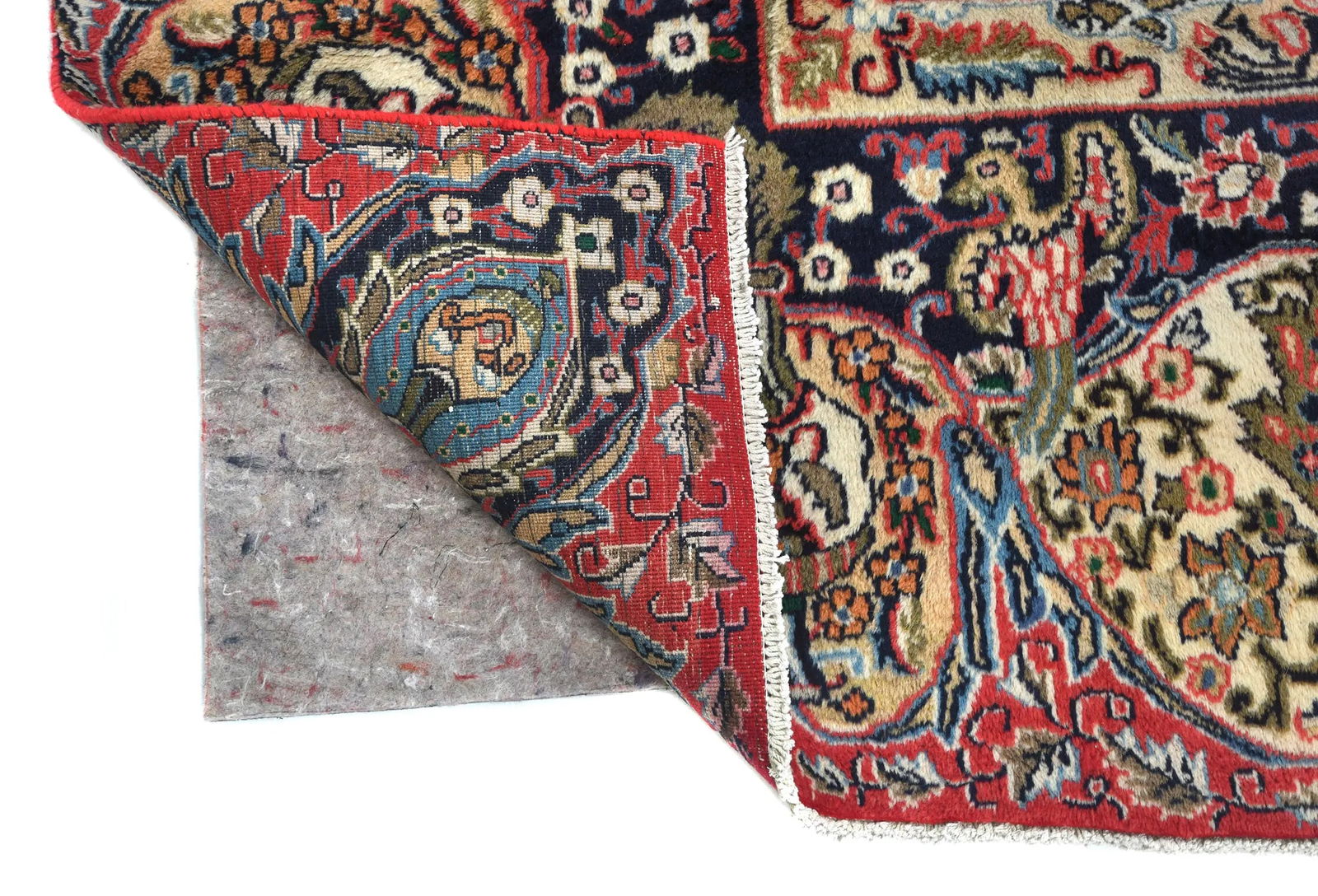 Vintage Bittersweet Red Traditional 10X13 Kashmar Persian Rug - 12