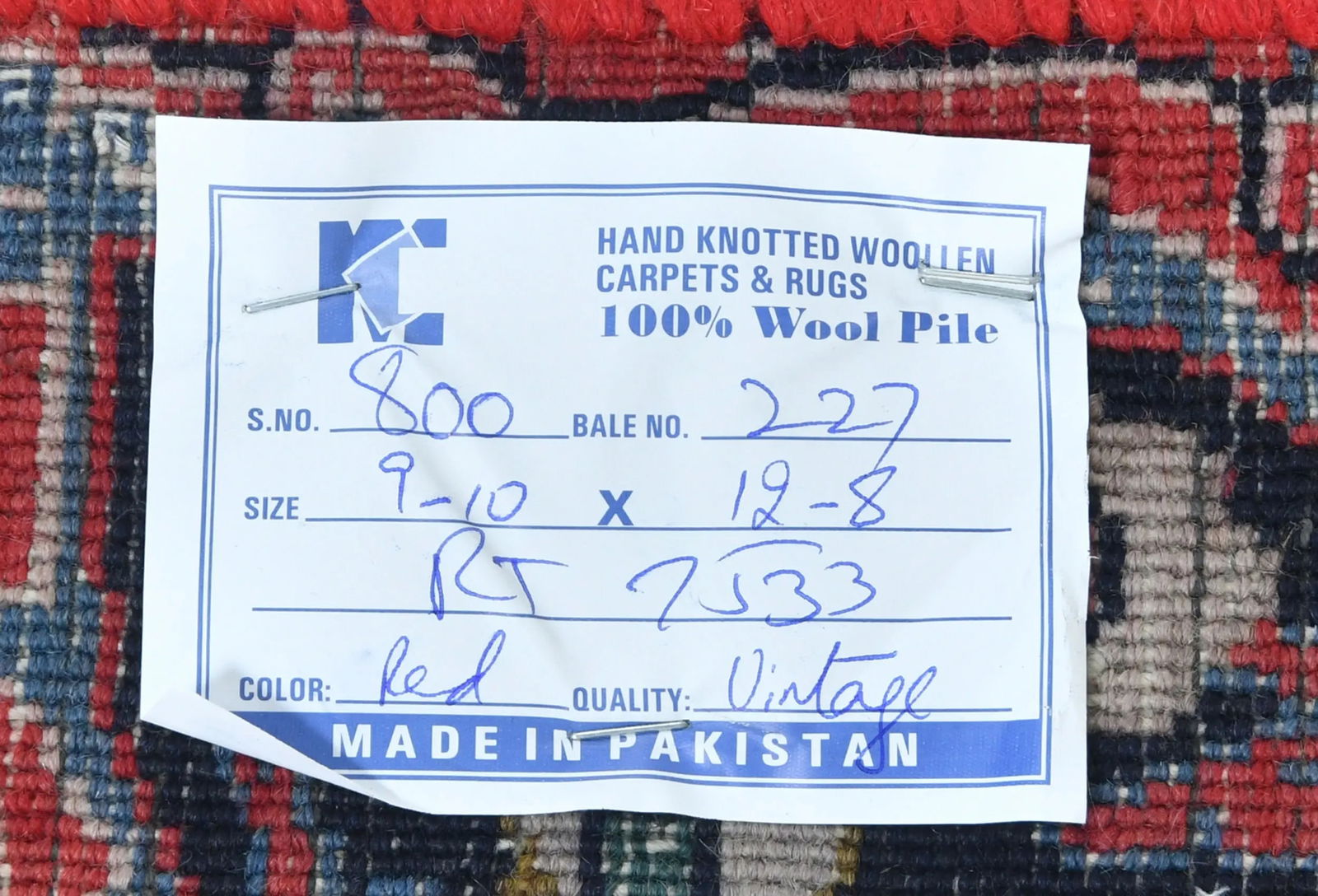 Vintage Bittersweet Red Traditional 10X13 Kashmar Persian Rug - 13