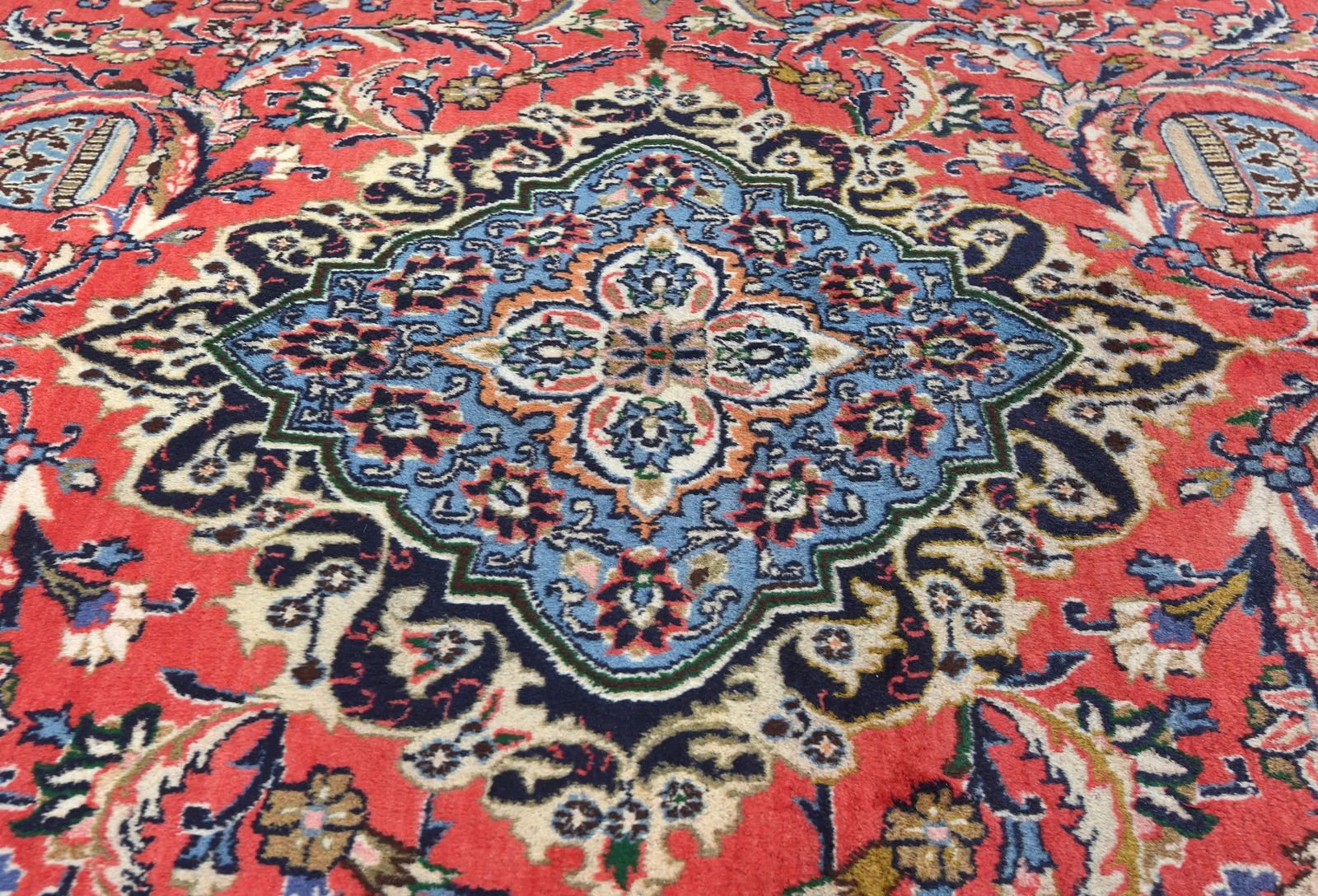 Vintage Bittersweet Red Traditional 10X13 Kashmar Persian Rug - 5