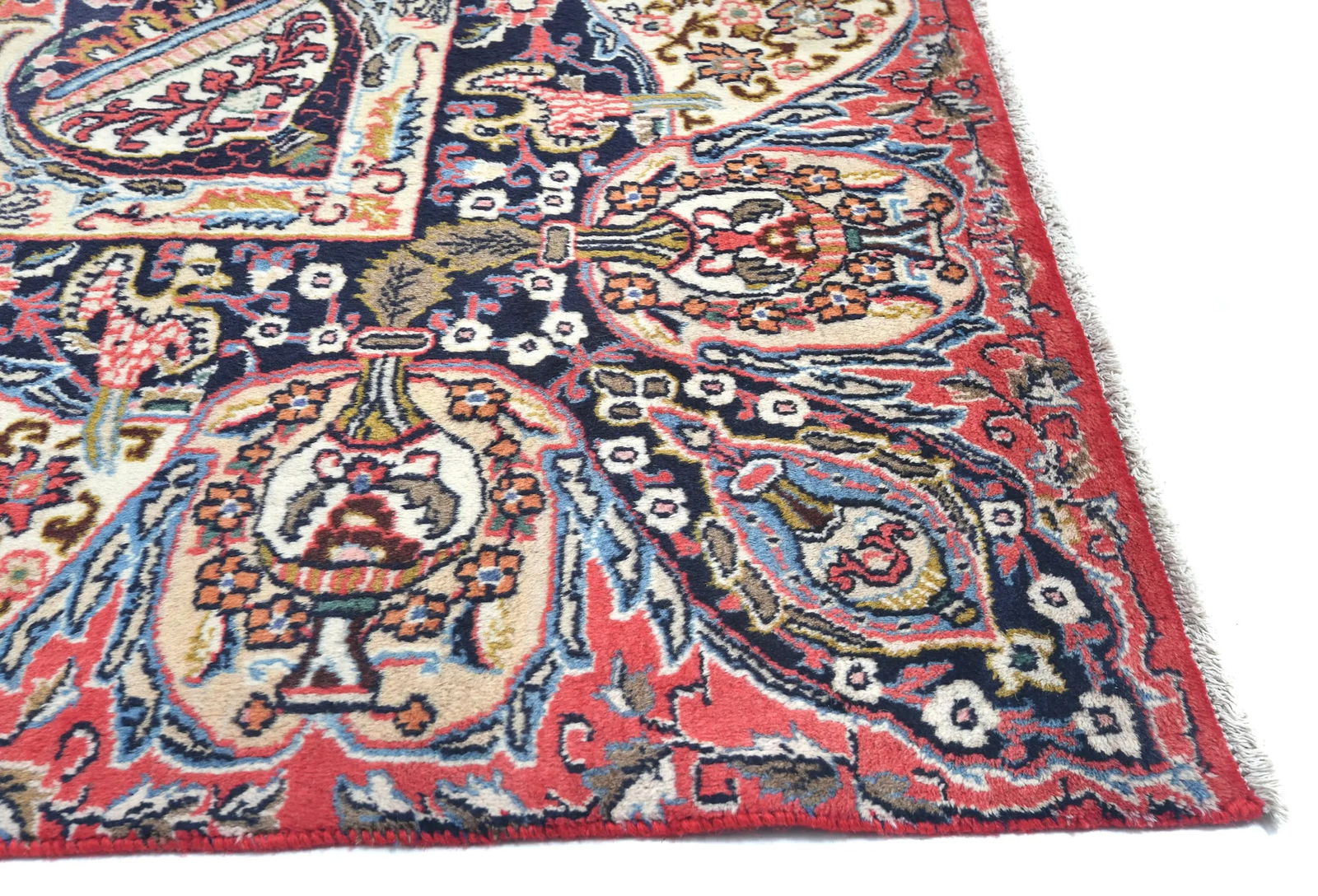 Vintage Bittersweet Red Traditional 10X13 Kashmar Persian Rug - 8