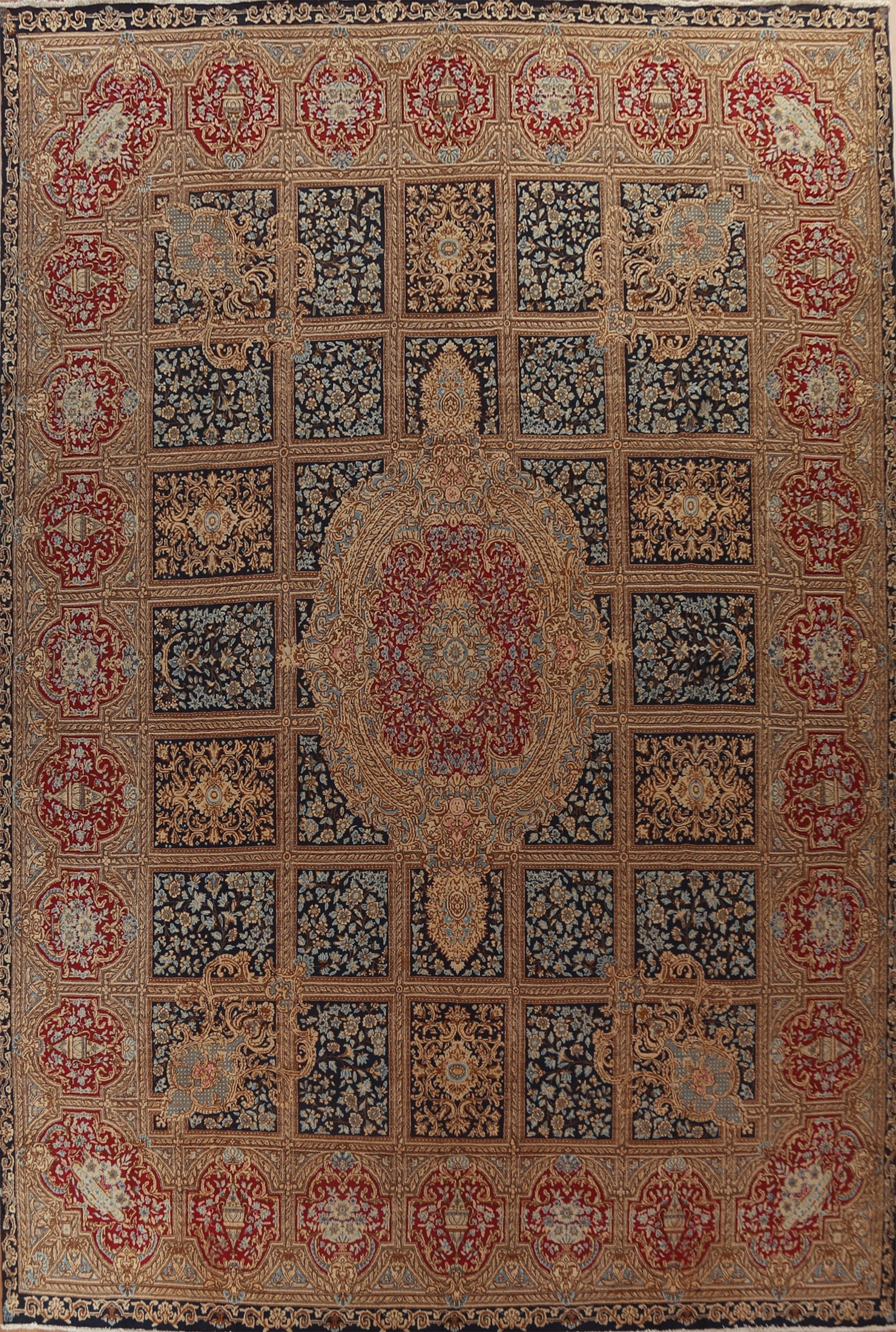Vegetable Dye Antique Kerman Large Persian Rug 13x16: Title:Vegetable Dye Antique Kerman Large Persian Rug 13x16 Origin:A Beautiful Genuine Iran ( Persia ) Kerman rug is Hand Knotted by skillful weavers in Iran ( Persia ) with