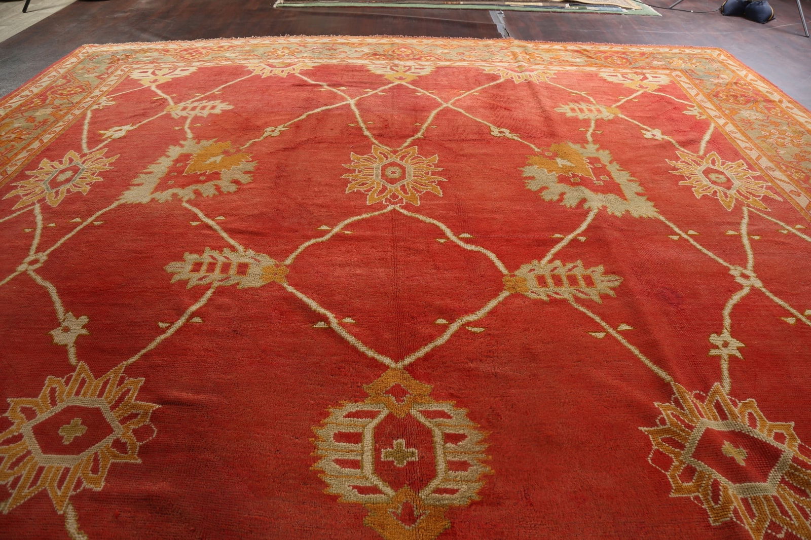 Pre-1900 Antique Oushak Handmade Turkish Rug 15x20 Vegetable Dye - 12