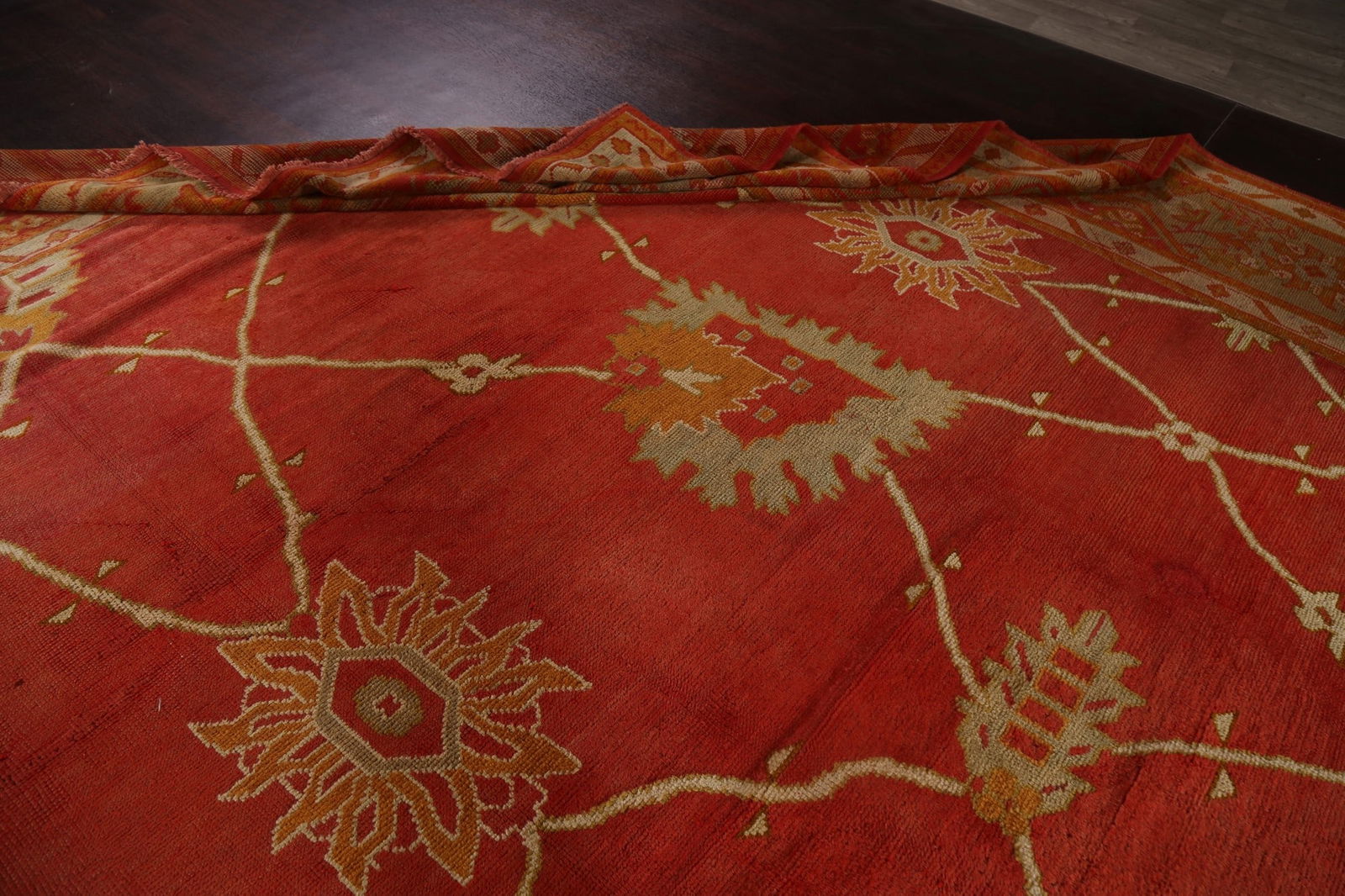 Pre-1900 Antique Oushak Handmade Turkish Rug 15x20 Vegetable Dye - 16