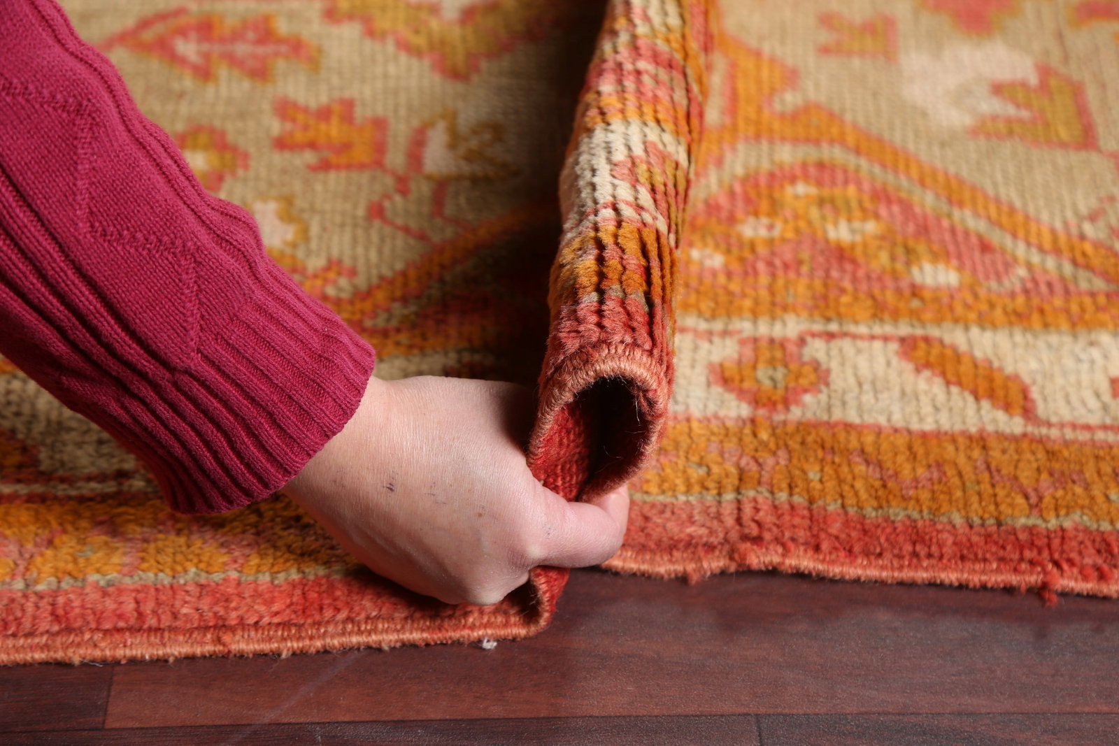 Pre-1900 Antique Oushak Handmade Turkish Rug 15x20 Vegetable Dye - 18