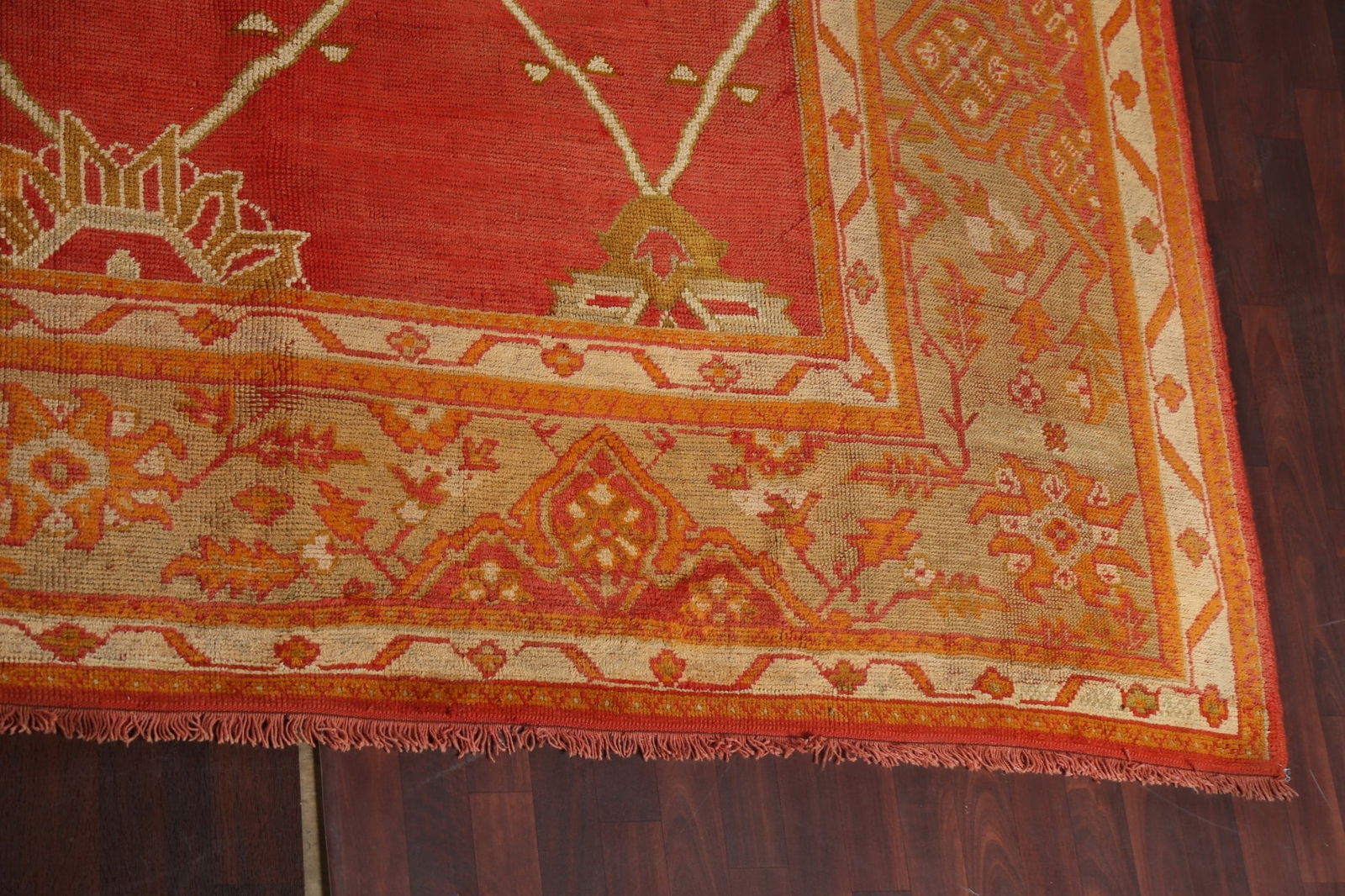 Pre-1900 Antique Oushak Handmade Turkish Rug 15x20 Vegetable Dye - 7