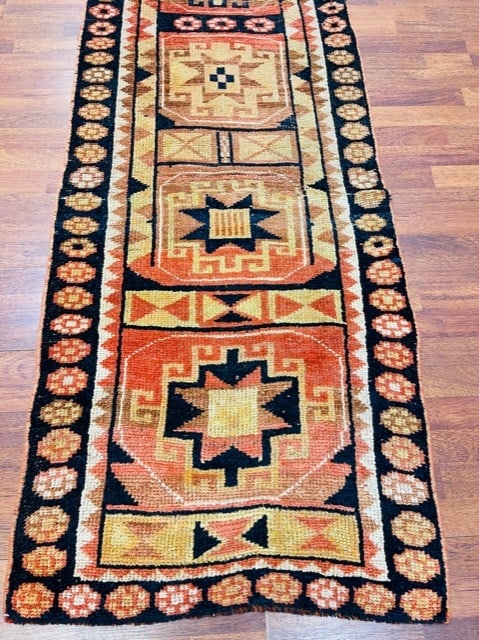 Antique Turkish Tribal Runner - 5