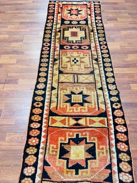 Antique Turkish Tribal Runner - 7