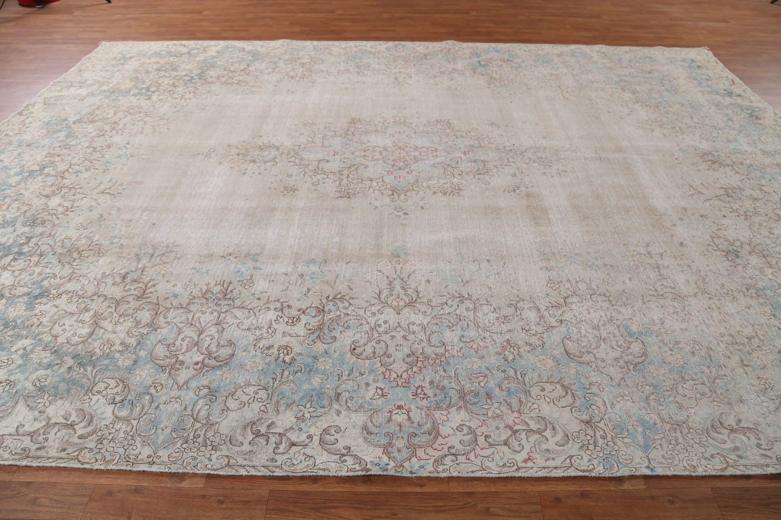 Antique Geometric Kerman Persian Area Rug 10x13 - 18