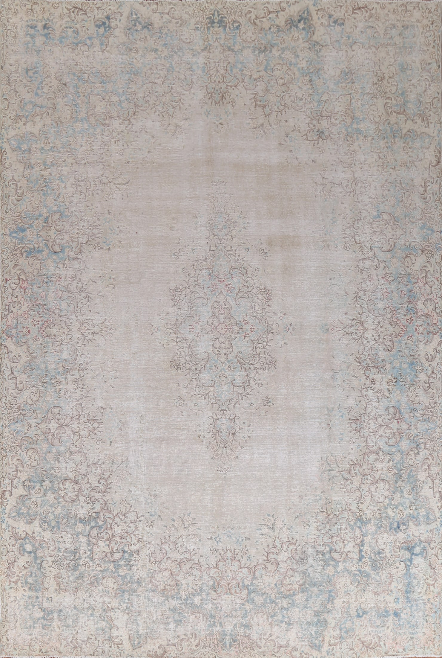 Antique Geometric Kerman Persian Area Rug 10x13: Title:Antique Geometric Kerman Persian Area Rug 10x13Origin:A Beautiful Genuine Iran ( Persia ) Kerman rug is Hand Knotted by skillful weavers in Iran ( Persia ) with 100% Wool Material. This rug is