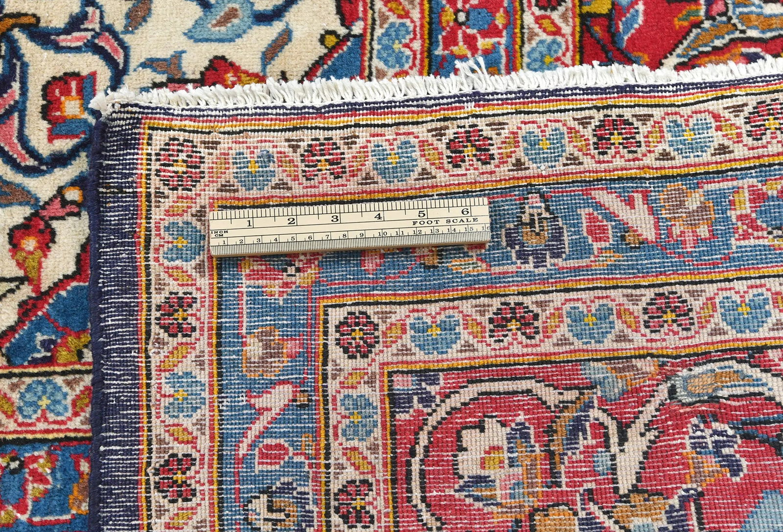 Vintage Purple-navy Floral Traditional 10X13 Kashan Persian Rug - 11