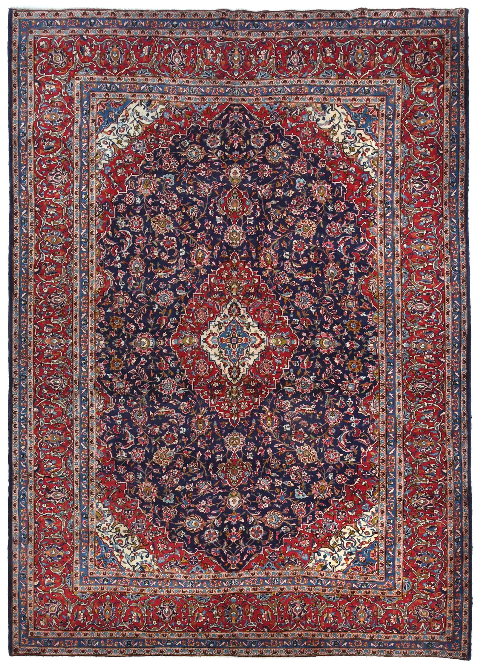 Vintage Purple-navy Floral Traditional 10X13 Kashan Persian Rug: Title: Vintage Purple-navy Floral Traditional 10X13 Kashan Persian RugDescription:Persian hand-knotted vintage rug with fine craftsmanshipTraditional style featuring detailed floral
