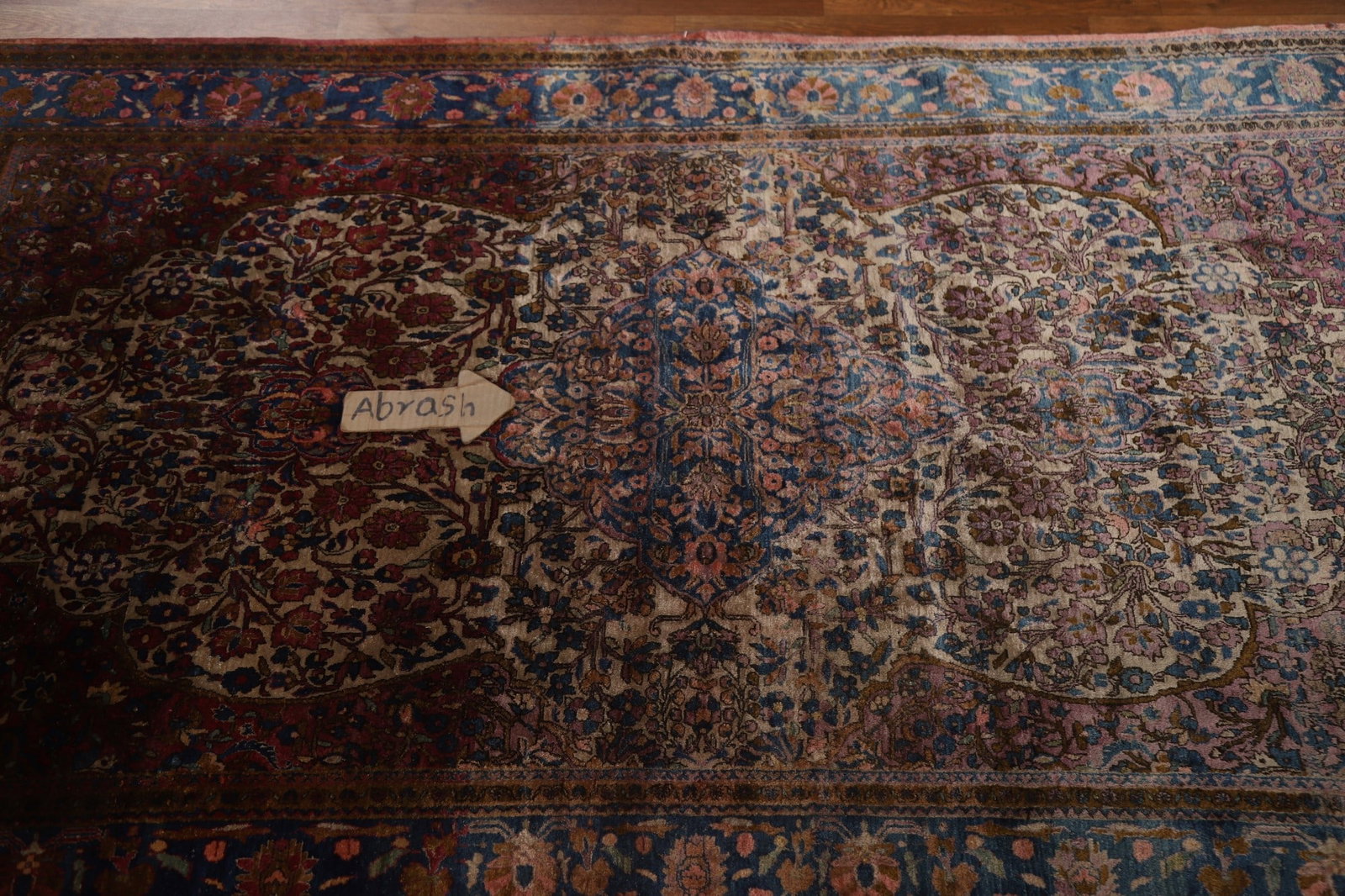 100% Silk Pre-1900 Antique Kashan Mohtasham Persian Rug 4x7 - 13