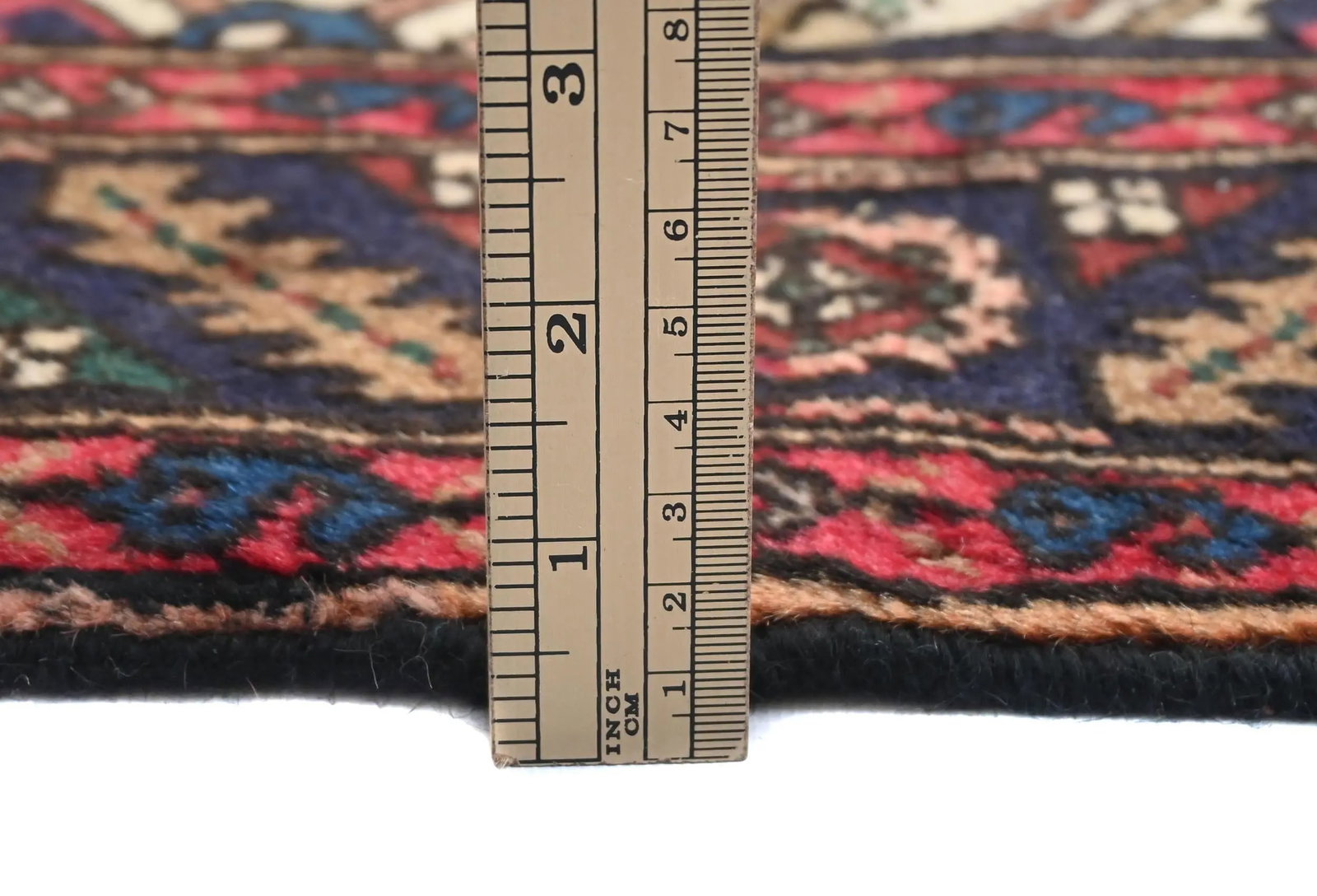 Vintage Cream Floral Tribal 3X5 Hamedan Persian Rug - 12