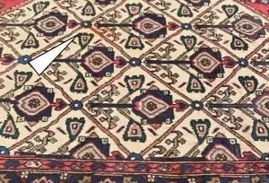 Vintage Cream Floral Tribal 3X5 Hamedan Persian Rug - 5