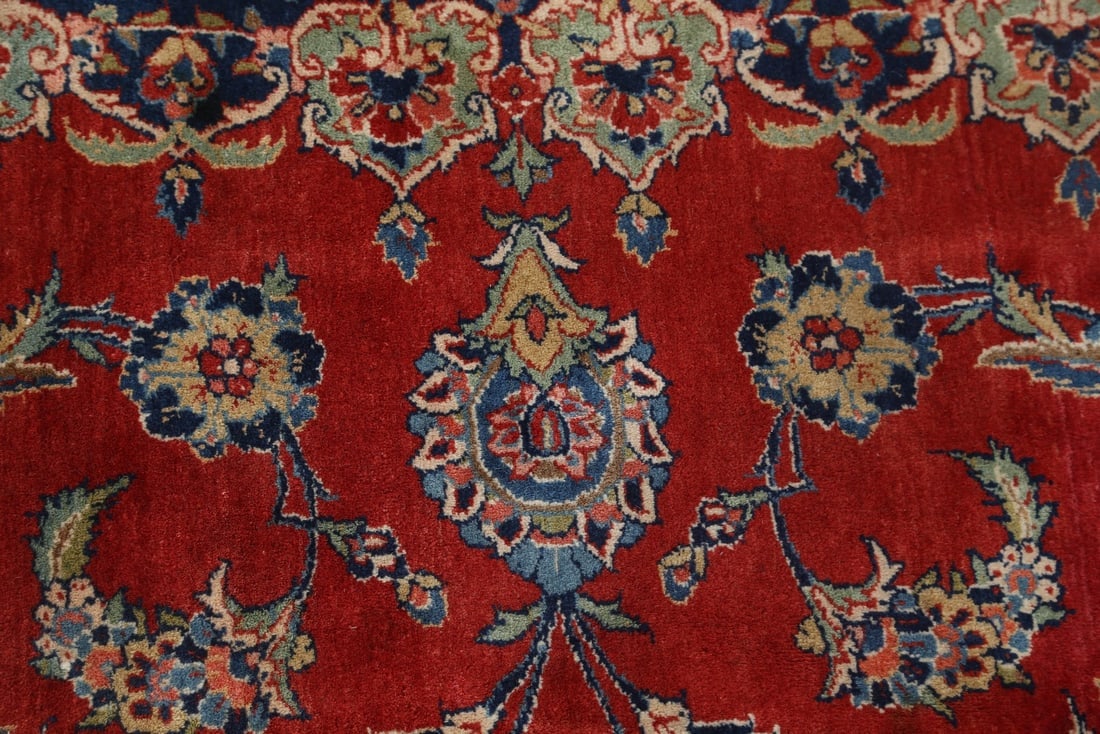Antique Vegetable Dye 11x14 Kashan Dabir Persian Area Rug - 11