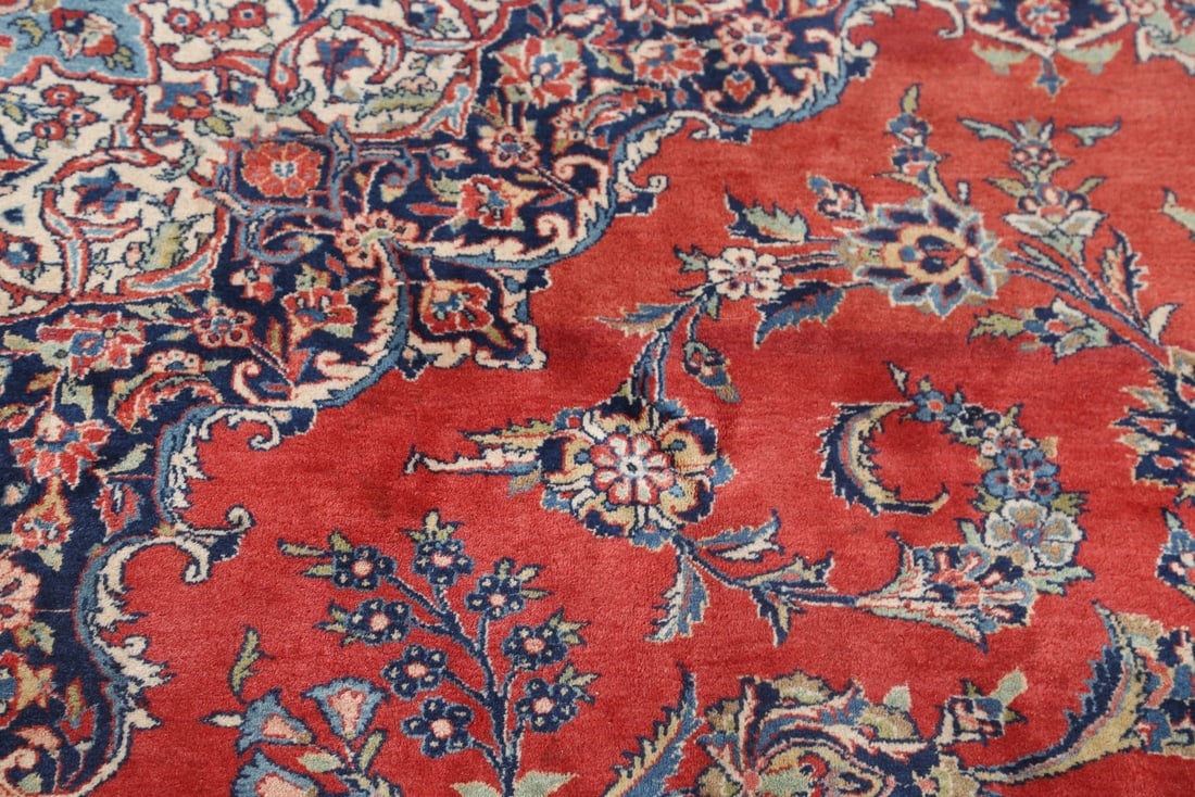 Antique Vegetable Dye 11x14 Kashan Dabir Persian Area Rug - 12