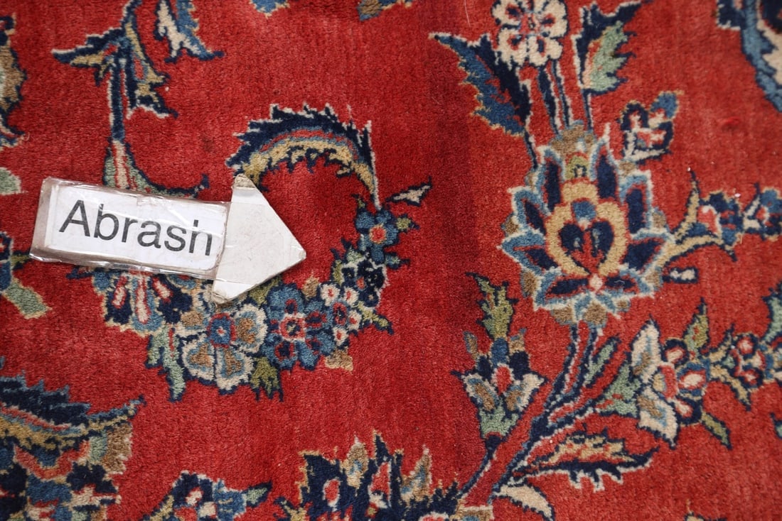 Antique Vegetable Dye 11x14 Kashan Dabir Persian Area Rug - 13