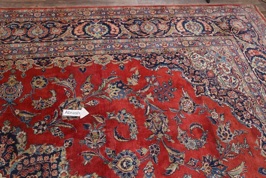 Antique Vegetable Dye 11x14 Kashan Dabir Persian Area Rug - 15