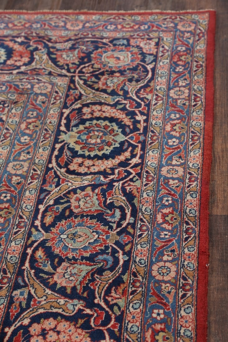 Antique Vegetable Dye 11x14 Kashan Dabir Persian Area Rug - 16
