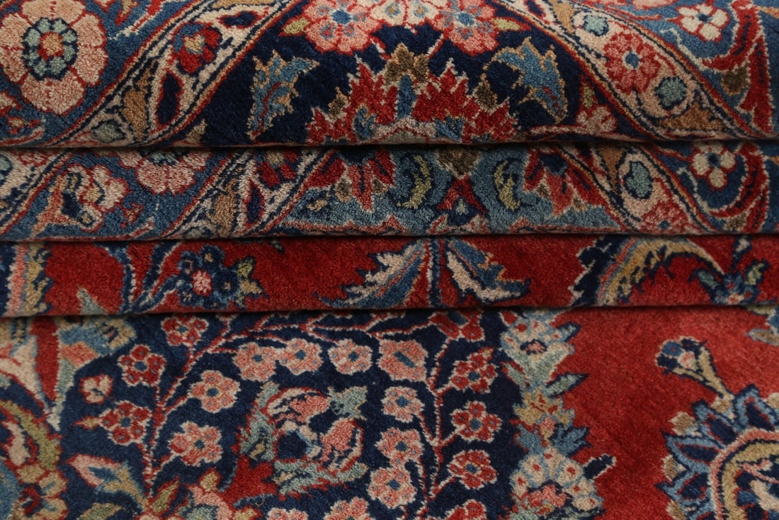 Antique Vegetable Dye 11x14 Kashan Dabir Persian Area Rug - 17