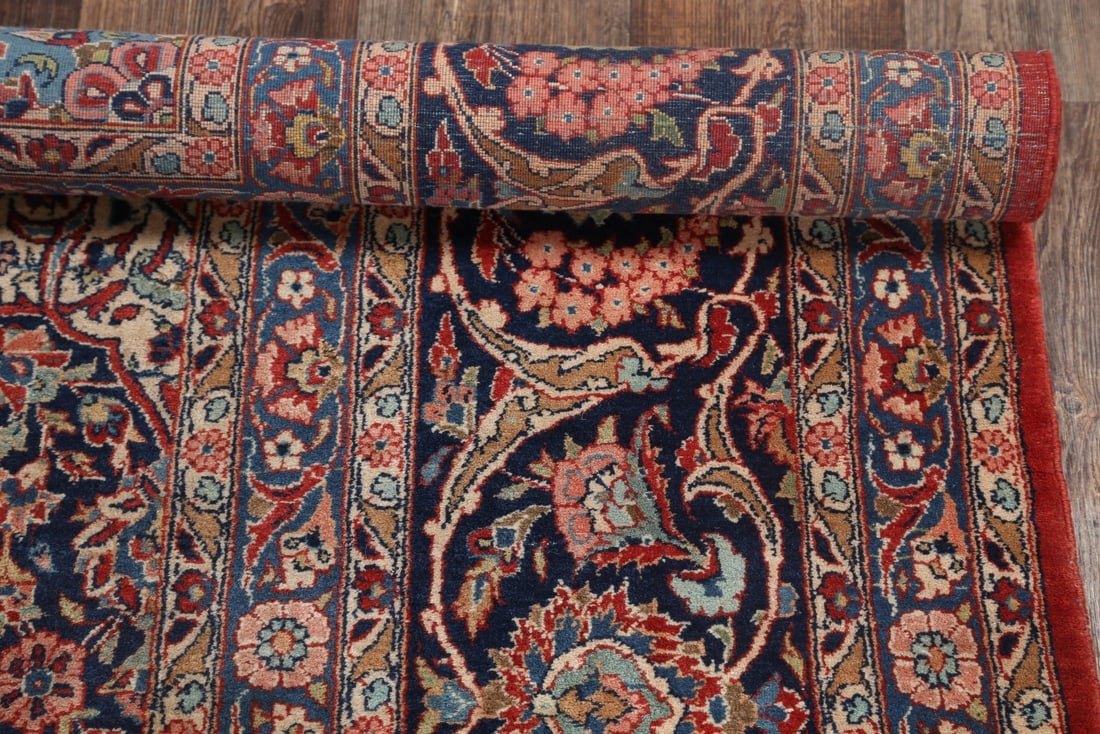 Antique Vegetable Dye 11x14 Kashan Dabir Persian Area Rug - 18