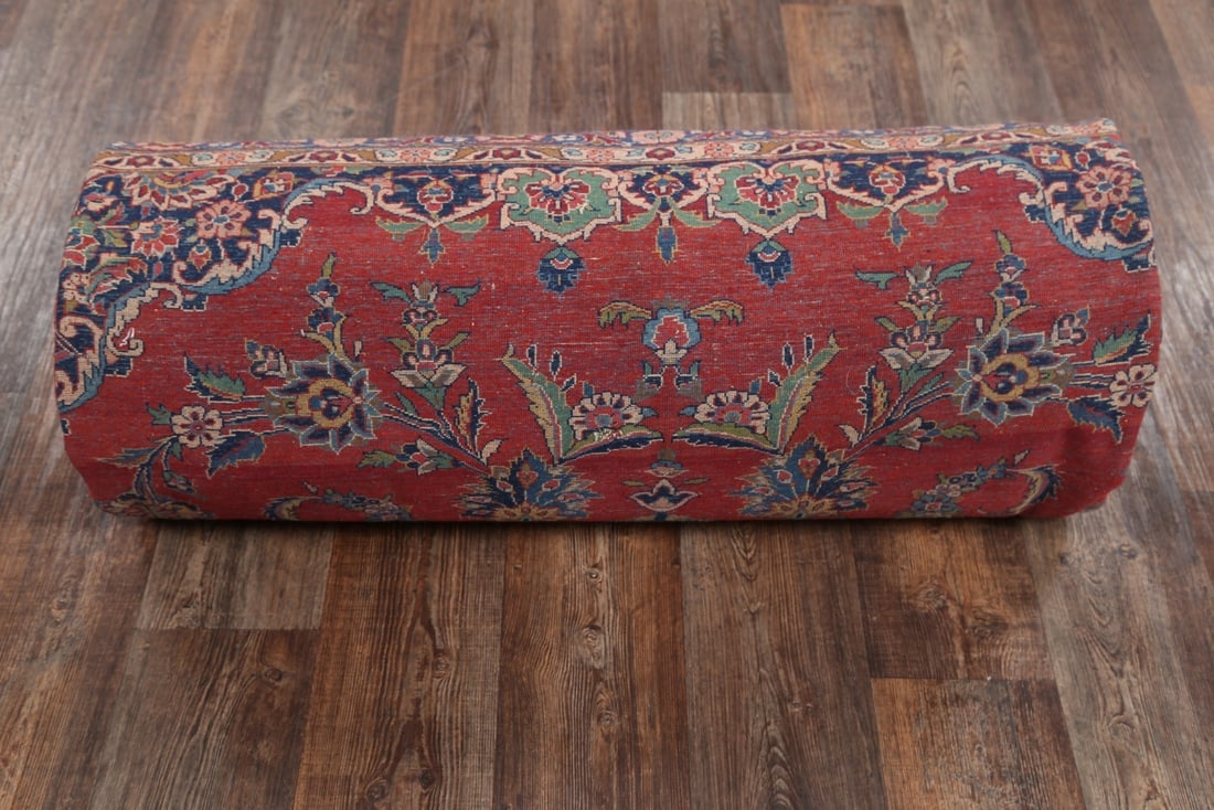 Antique Vegetable Dye 11x14 Kashan Dabir Persian Area Rug - 19
