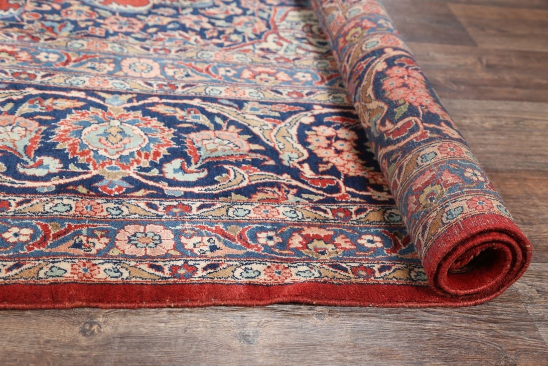 Antique Vegetable Dye 11x14 Kashan Dabir Persian Area Rug - 20