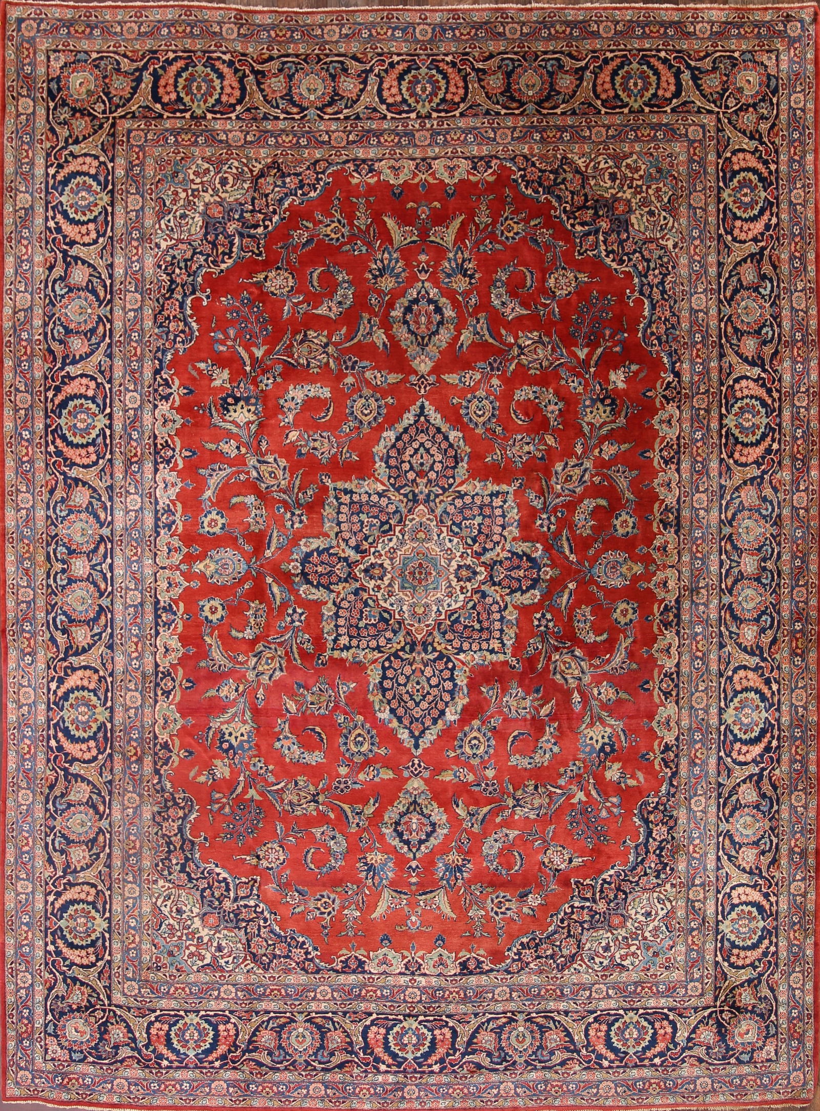 Antique Vegetable Dye 11x14 Kashan Dabir Persian Area Rug - 2