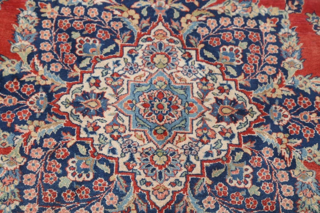 Antique Vegetable Dye 11x14 Kashan Dabir Persian Area Rug - 6
