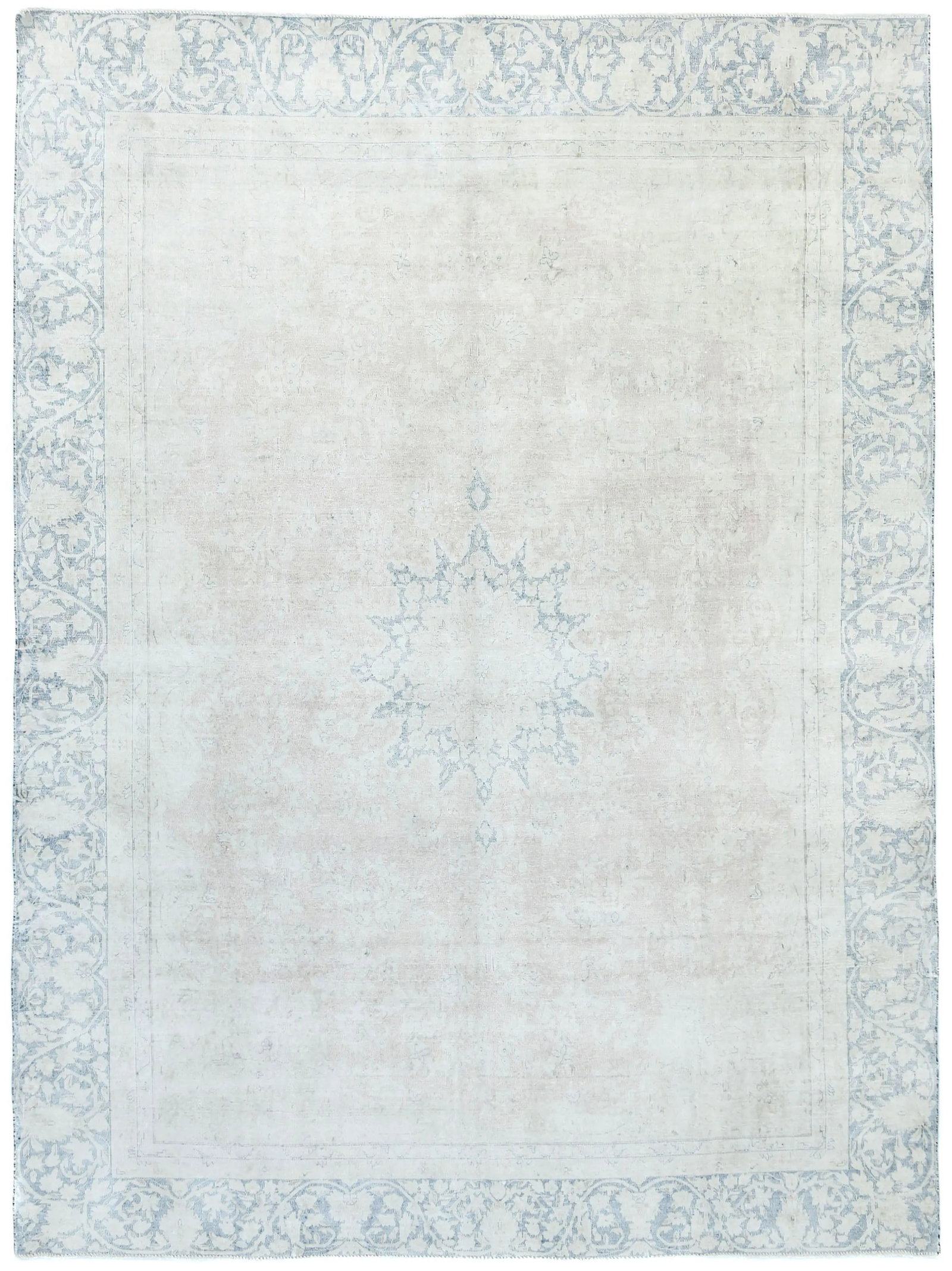 Muted Floral 9X12 Distressed Vintage Oriental Rug: Title: Muted Floral 9X12 Distressed Vintage Oriental Rug Description:Handmade antique 9X12 rusty peach Oriental rug made with vegetable dyes (fine wool pile and cotton foundation), superior knot count