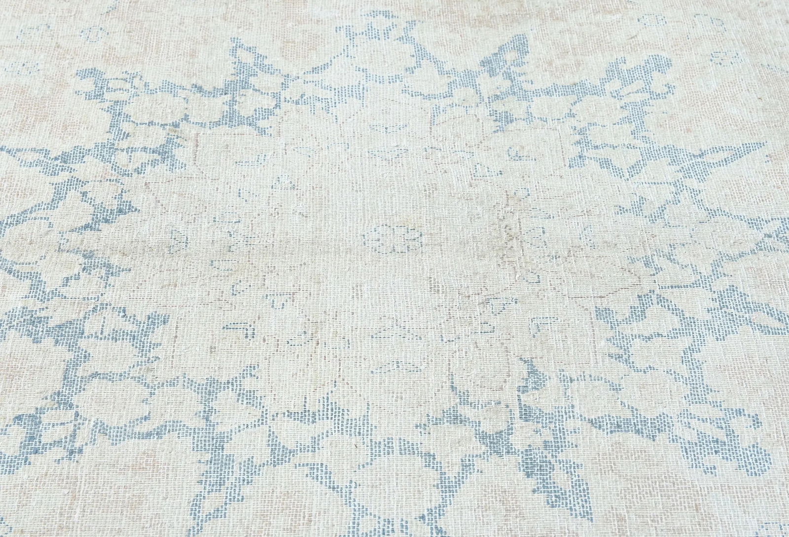 Muted Floral 9X12 Distressed Vintage Oriental Rug - 5