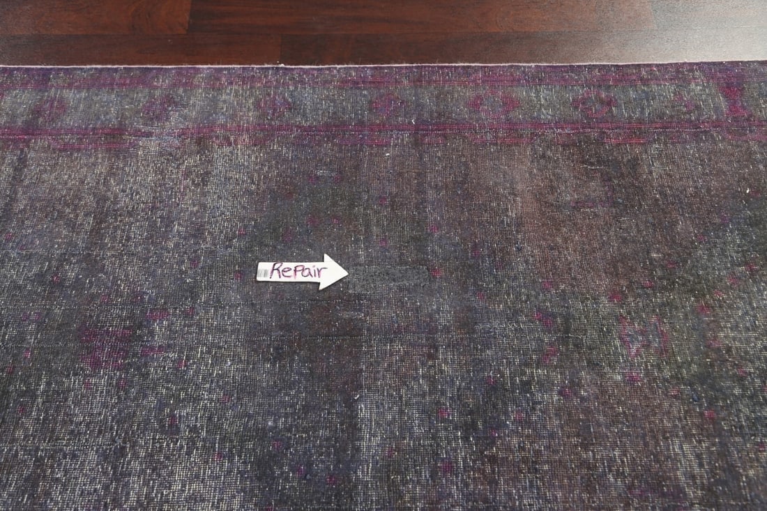 Antique Distressed Tabriz Persian Runner Rug 4x14 - 11