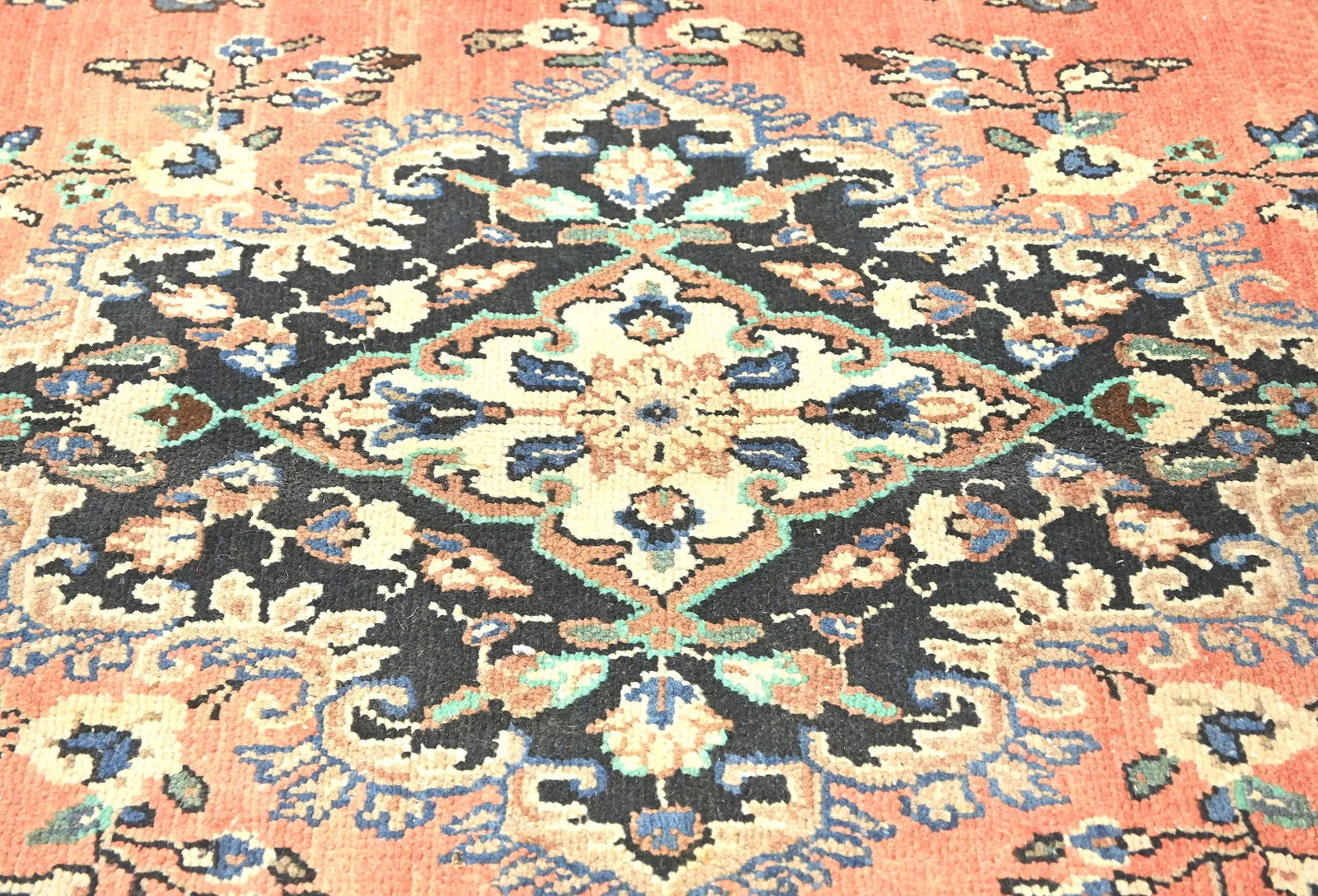 Antique Muted Floral 8X11 Distressed Vintage Oriental Rug - 5