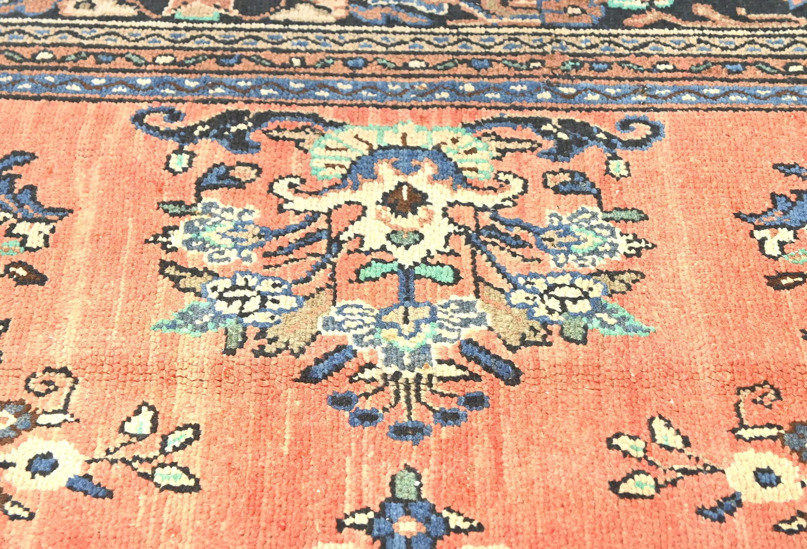 Antique Muted Floral 8X11 Distressed Vintage Oriental Rug - 6