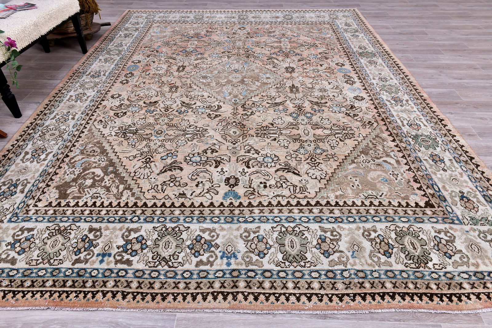 9'5'' x 12'6'' Unique Handmade Vintage Rug - 243562 - 3
