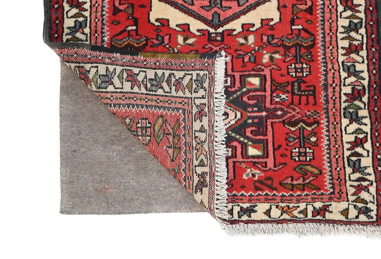 Vintage Red Geometric 2'4X9'5 Karajeh Persian Runner Rug - 12