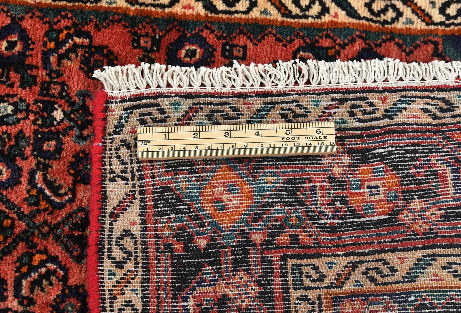 Vintage Coral Red Floral Tribal 3X16 Hamedan Persian Runner Rug - 11