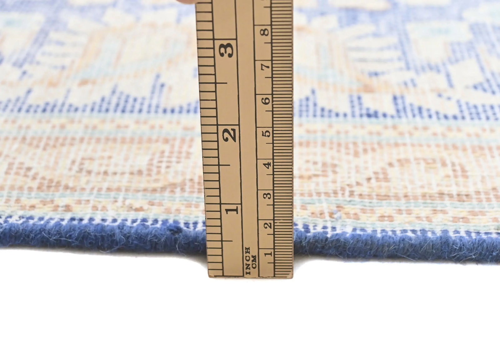 Antique Muted Blue Floral 10X13 Distressed Vintage Oriental Rug - 10