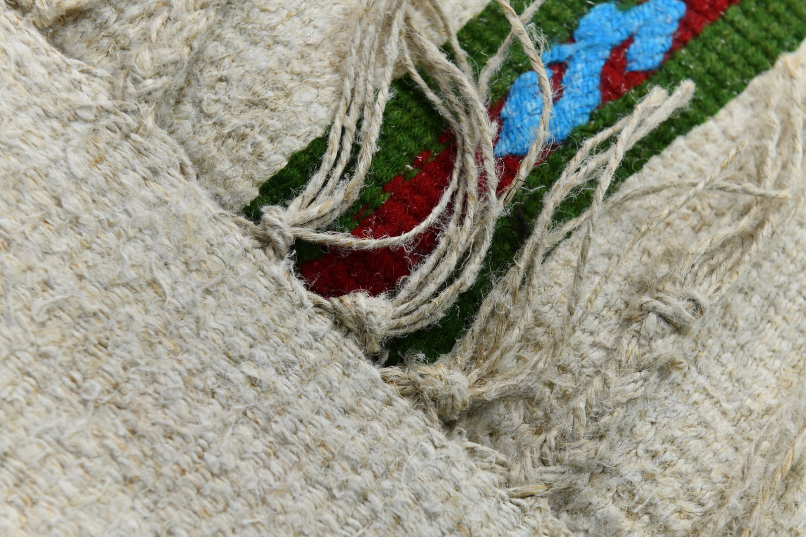 3'5'' x 6'4'' Handmade Vintage Wool Patchwork Rug - 1629 - 13