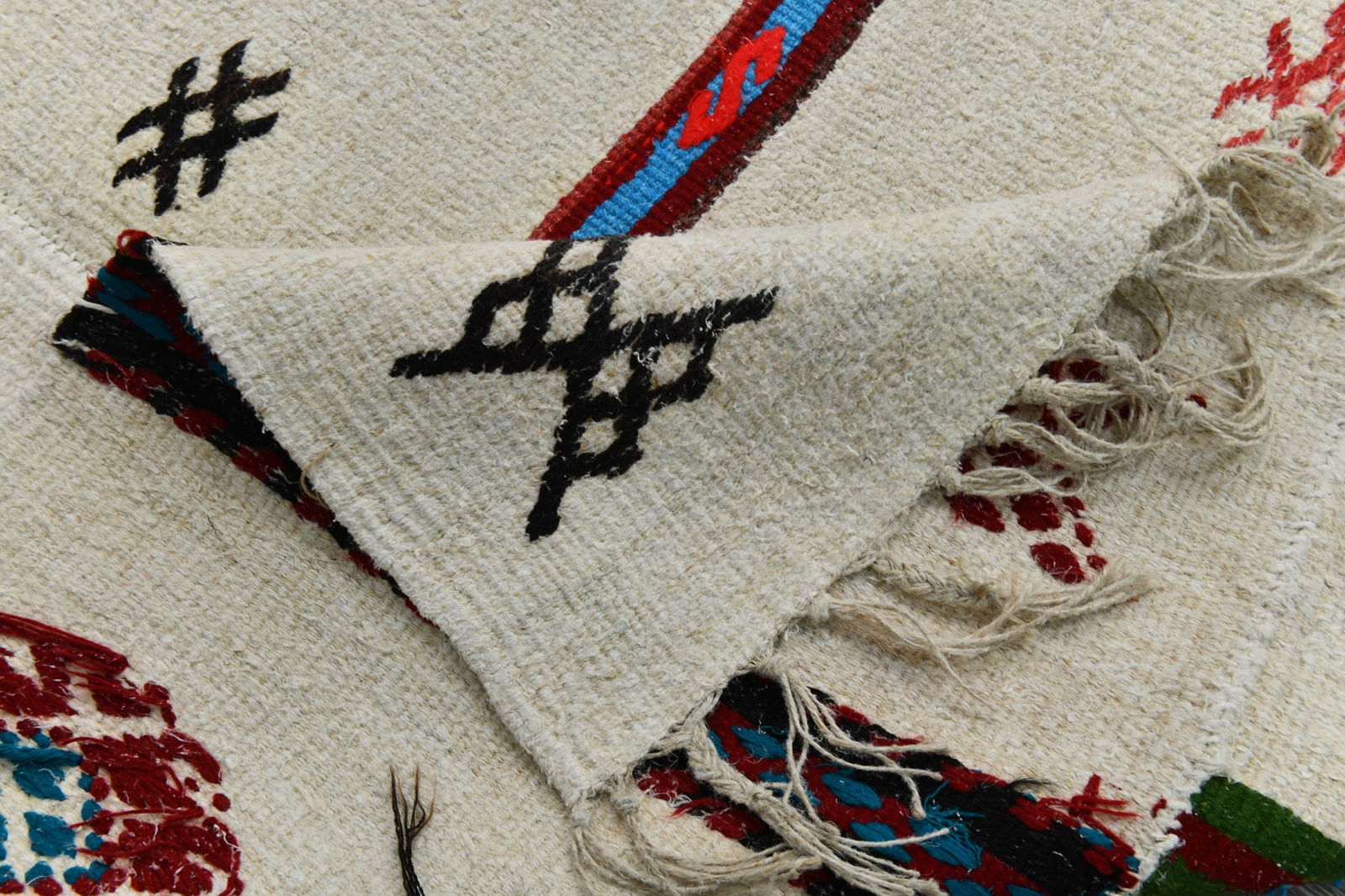 3'5'' x 6'4'' Handmade Vintage Wool Patchwork Rug - 1629 - 14