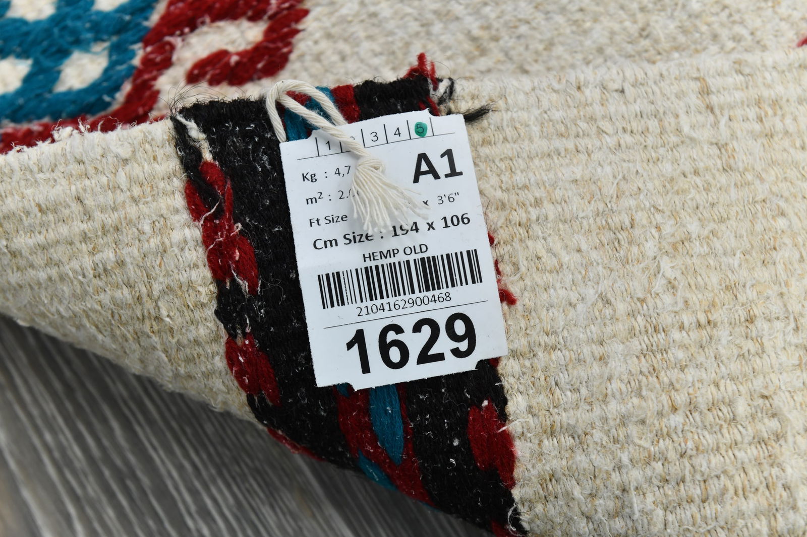 3'5'' x 6'4'' Handmade Vintage Wool Patchwork Rug - 1629 - 20