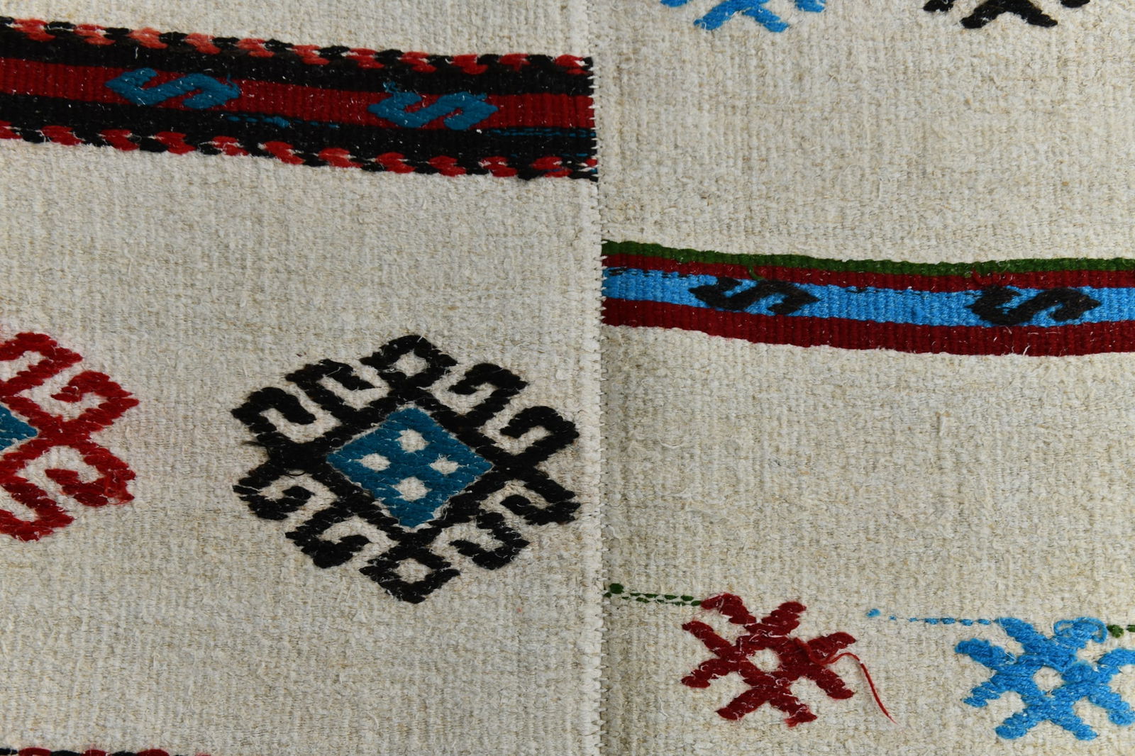 3'5'' x 6'4'' Handmade Vintage Wool Patchwork Rug - 1629 - 8