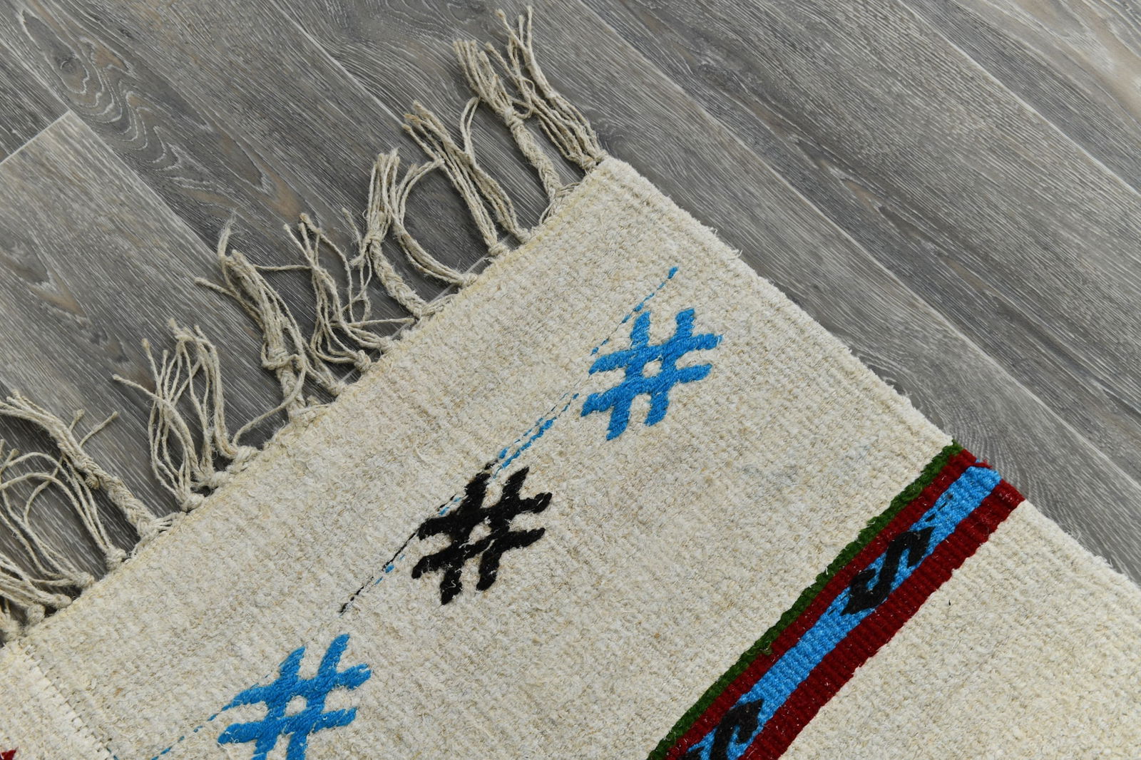 3'5'' x 6'4'' Handmade Vintage Wool Patchwork Rug - 1629 - 9