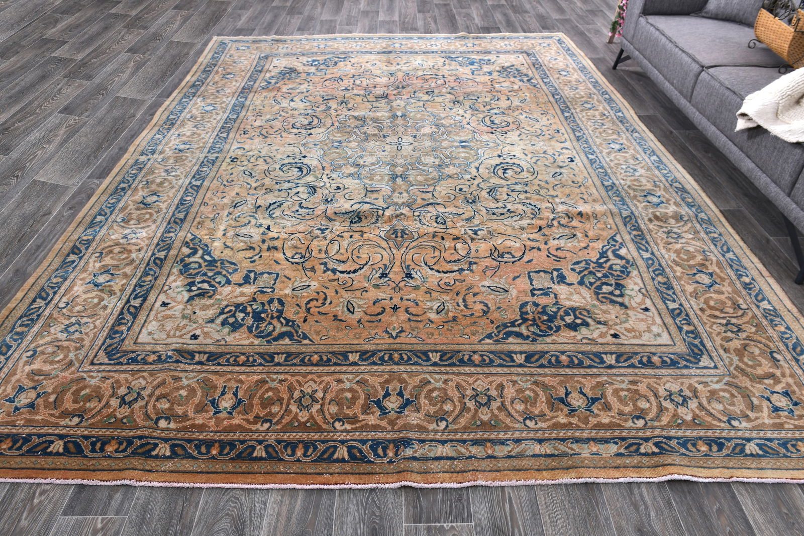 9'0'' x 12'5'' Unique Handmade Vintage Rug - 242723 - 3